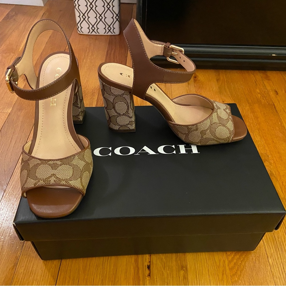 Coach Signature Brown Sandals - Size 6